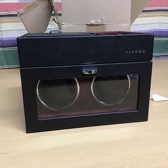 Vlando Automatic Double Watch Winder - Watch Winder Box with Jewelry Organizer - Picture 1 of 7